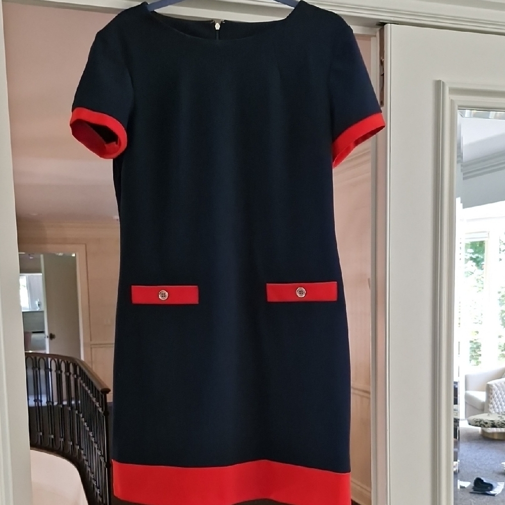 Tommy Hilfiger Navy  and Red Sheath  Dress